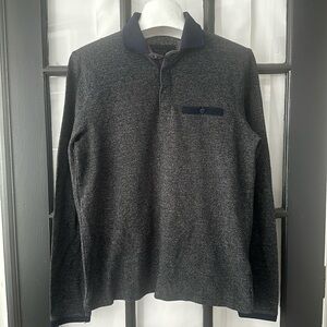 TED BAKER Long Sleeve Polo Shirt  1/4 Snap- Size Mens 3 or Small